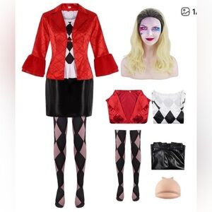 Harlequin Jester Costume for Adults NWT Size L